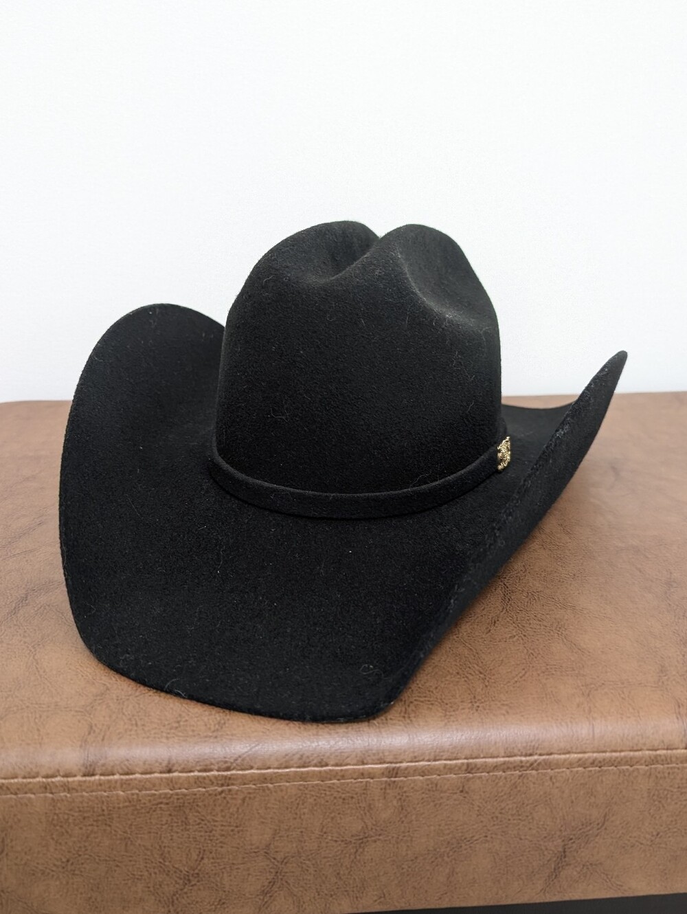 Twinstone Black Felt Cowboy Hat Western Cattleman Crown Size 6 5/8 / 53 cm
